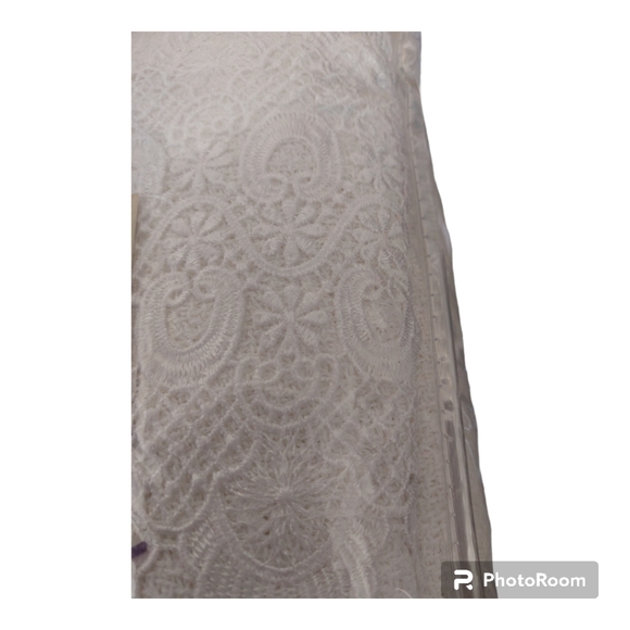 Highgate Manor Queen/Full White Lace Trim Blanket - NIP - Picture 4 of 11
